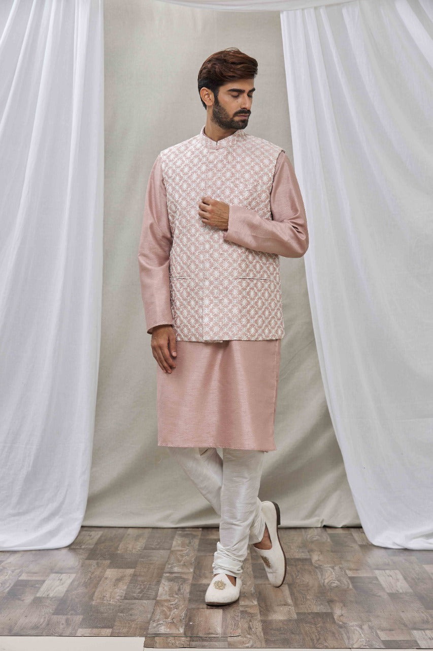 pink silk jacket