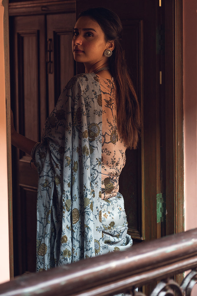 Pattern Linen Handloom Saree