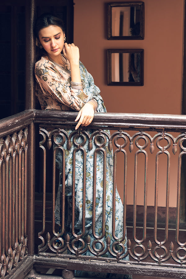 Pattern Linen Handloom Saree