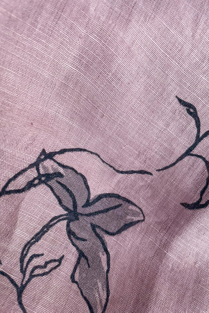 Lavender Linen Handloom Saree