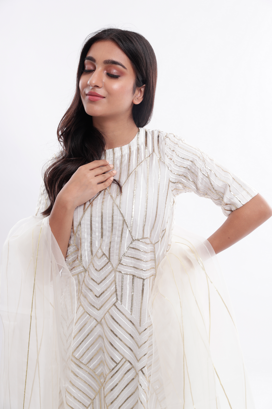 white kurta set