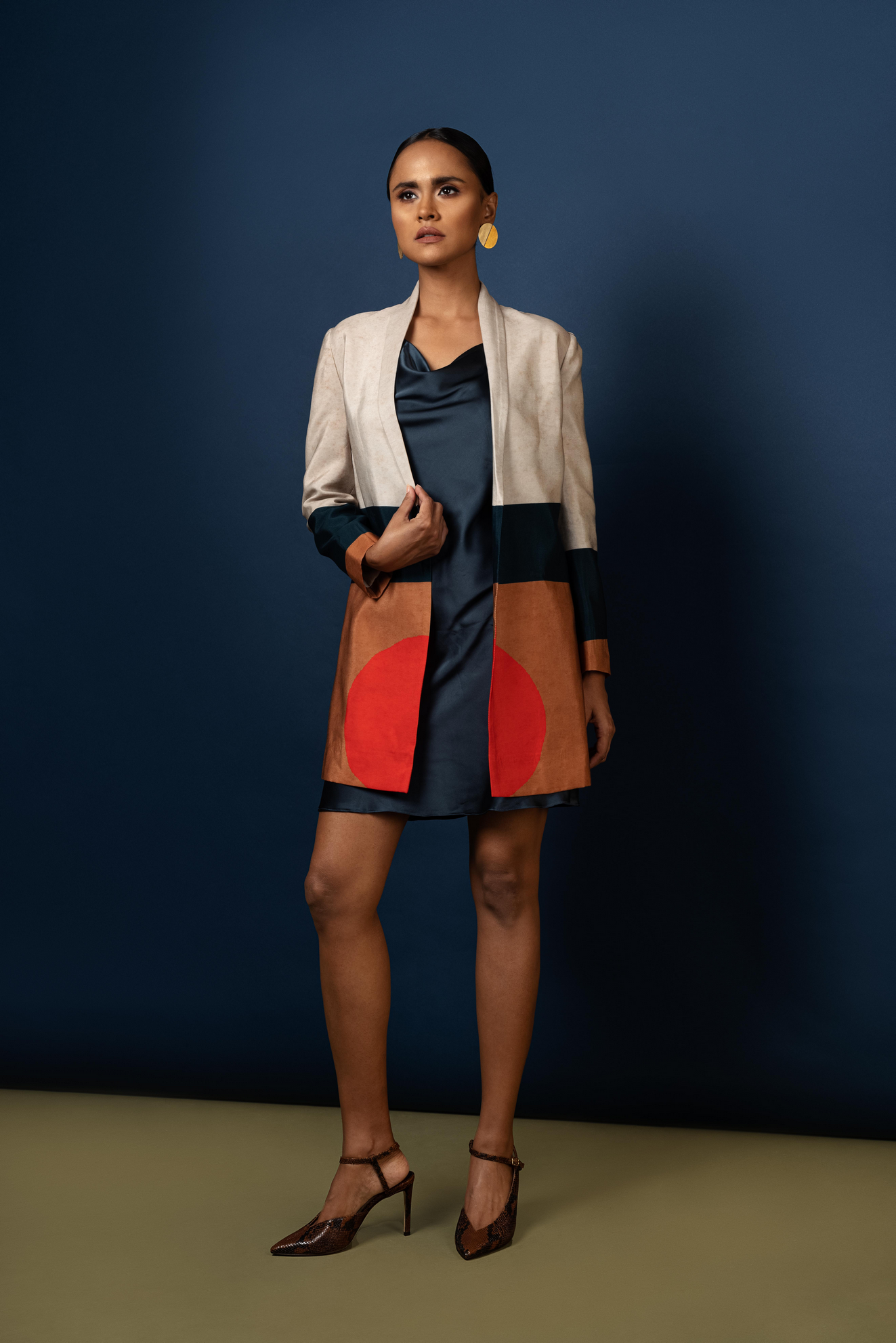 SLIP DRESS WITH BLAZER
