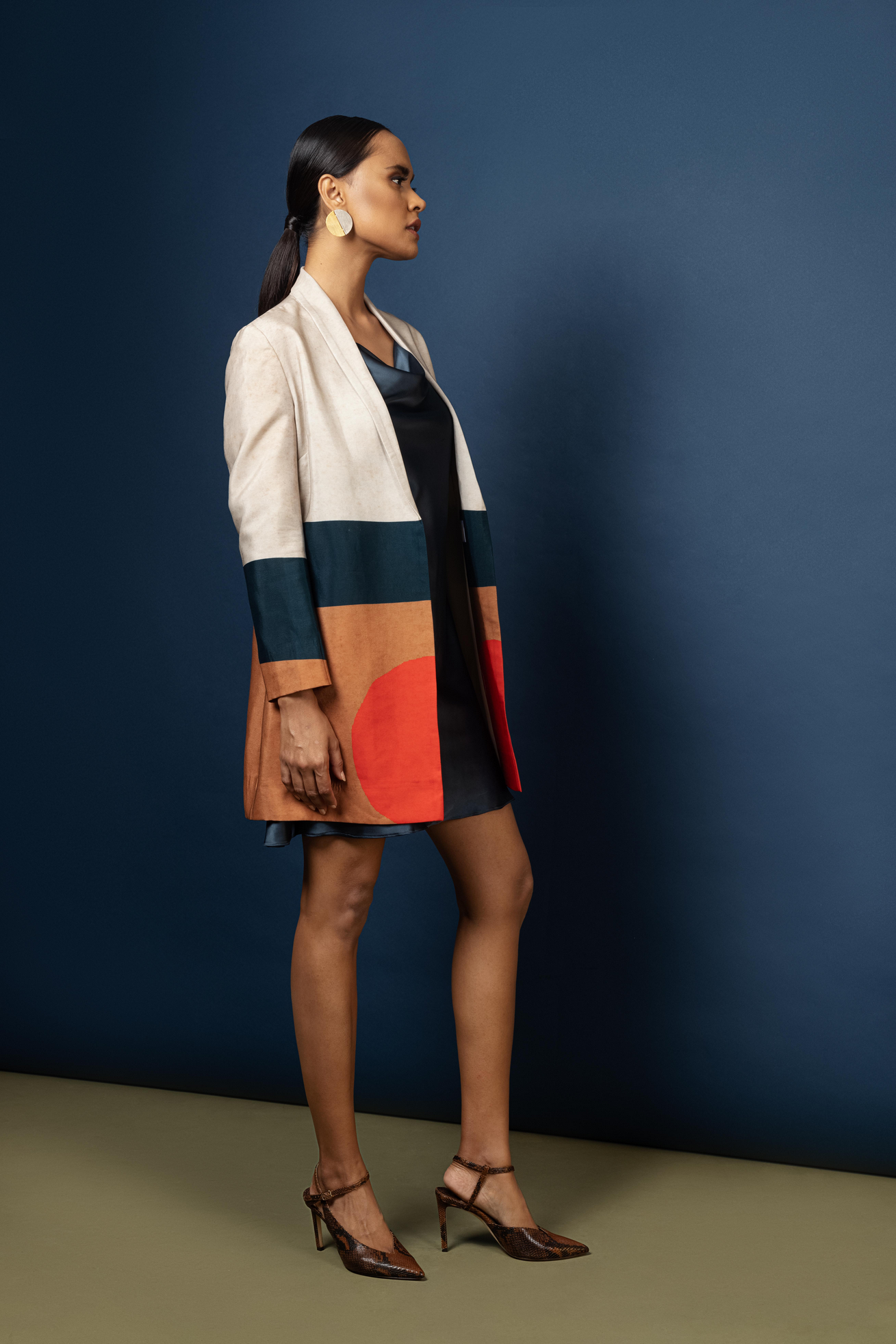 SLIP DRESS WITH BLAZER