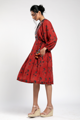 tie up midi dress