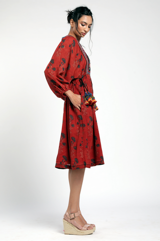 tie up midi dress