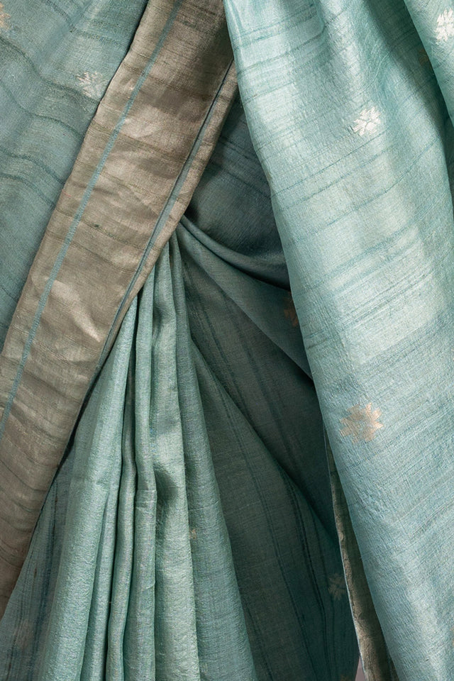 Ice Blue Jamdani Handloom Saree