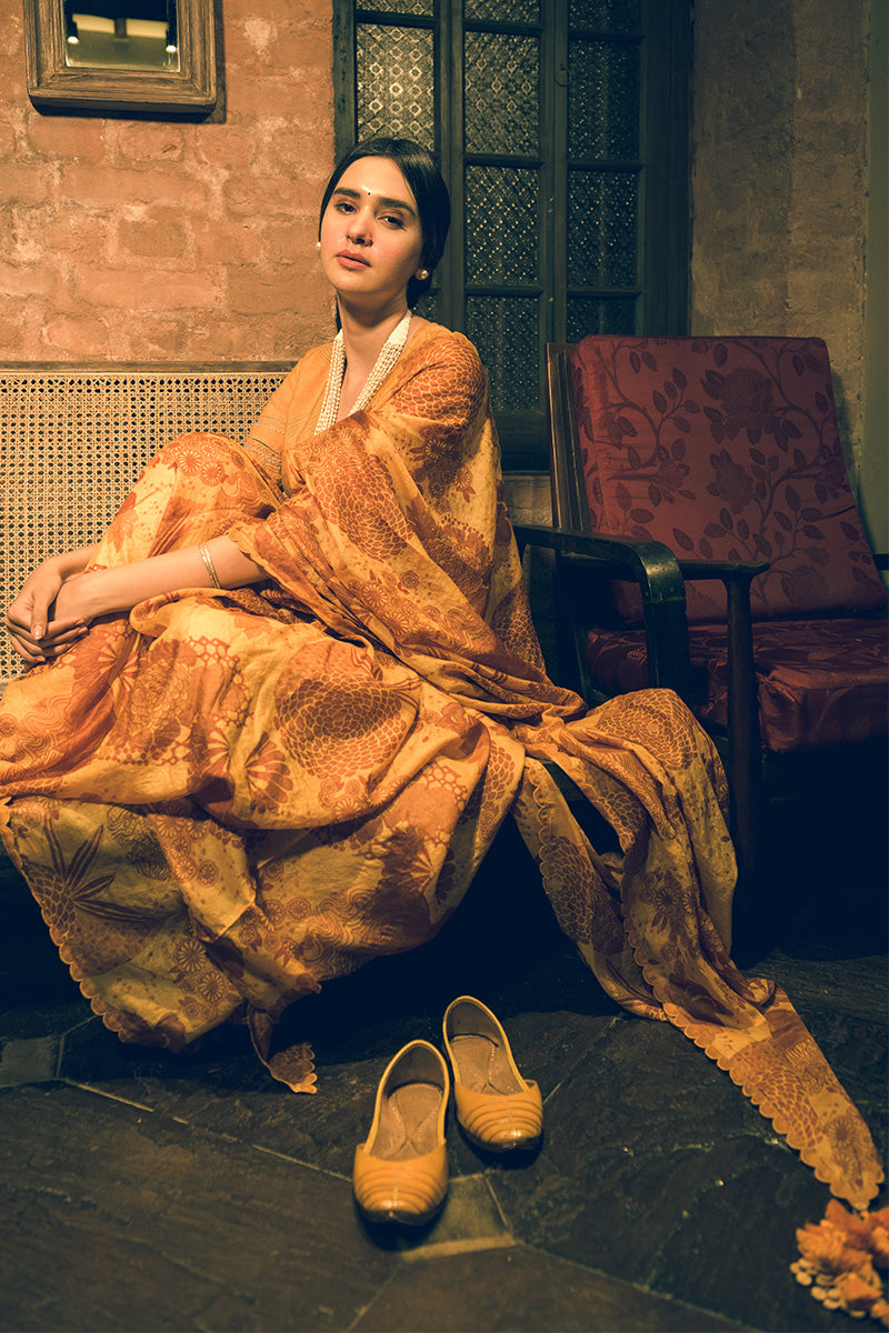Mustard Handloom Saree