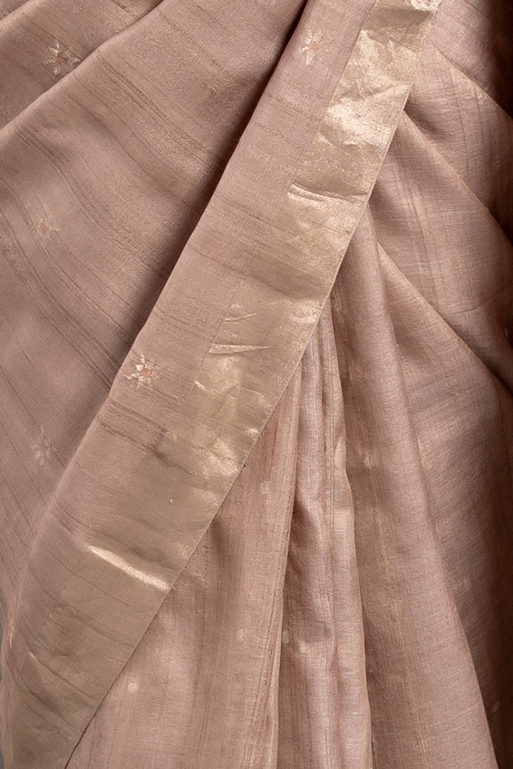 Taupe Jamdani Handloom Saree