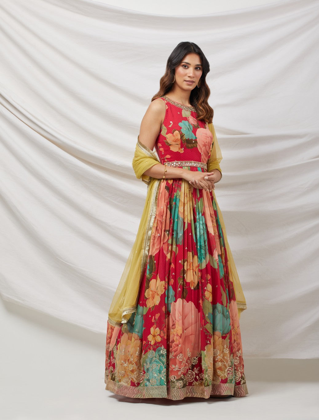 Pink Georgette Lehenga Set