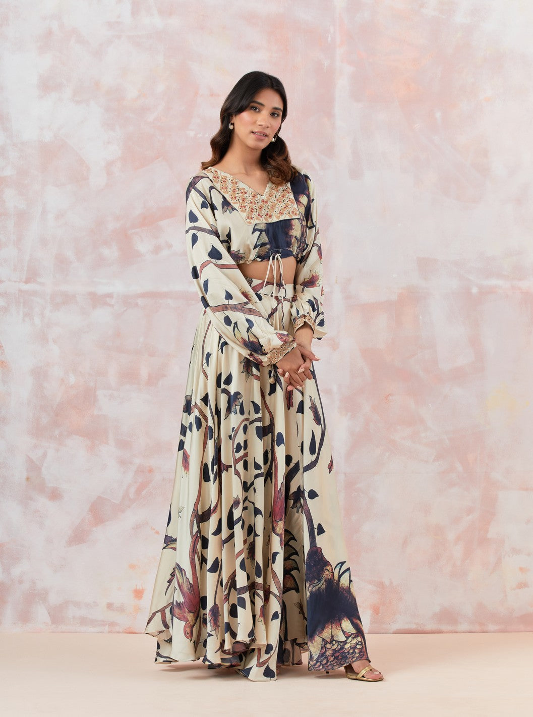 Ivory Embroidered Skirt Set