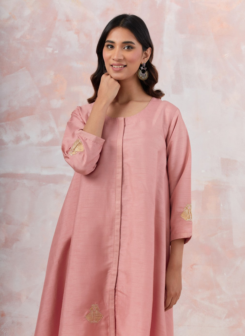 Pink Tunic Set With Bag