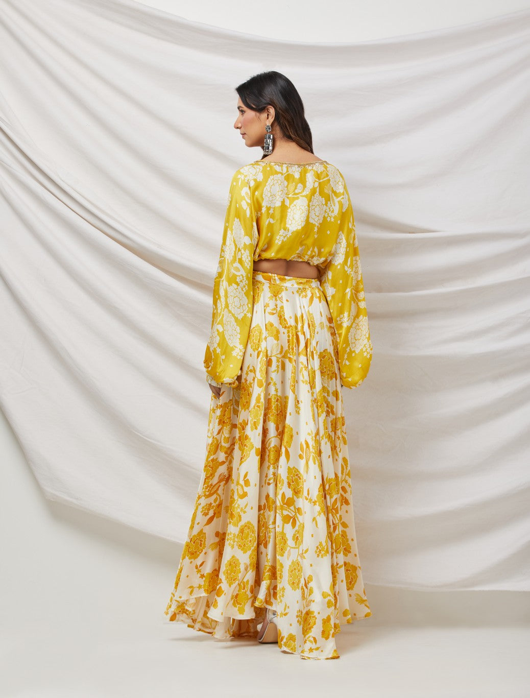 Mustard Printed Skirt Set