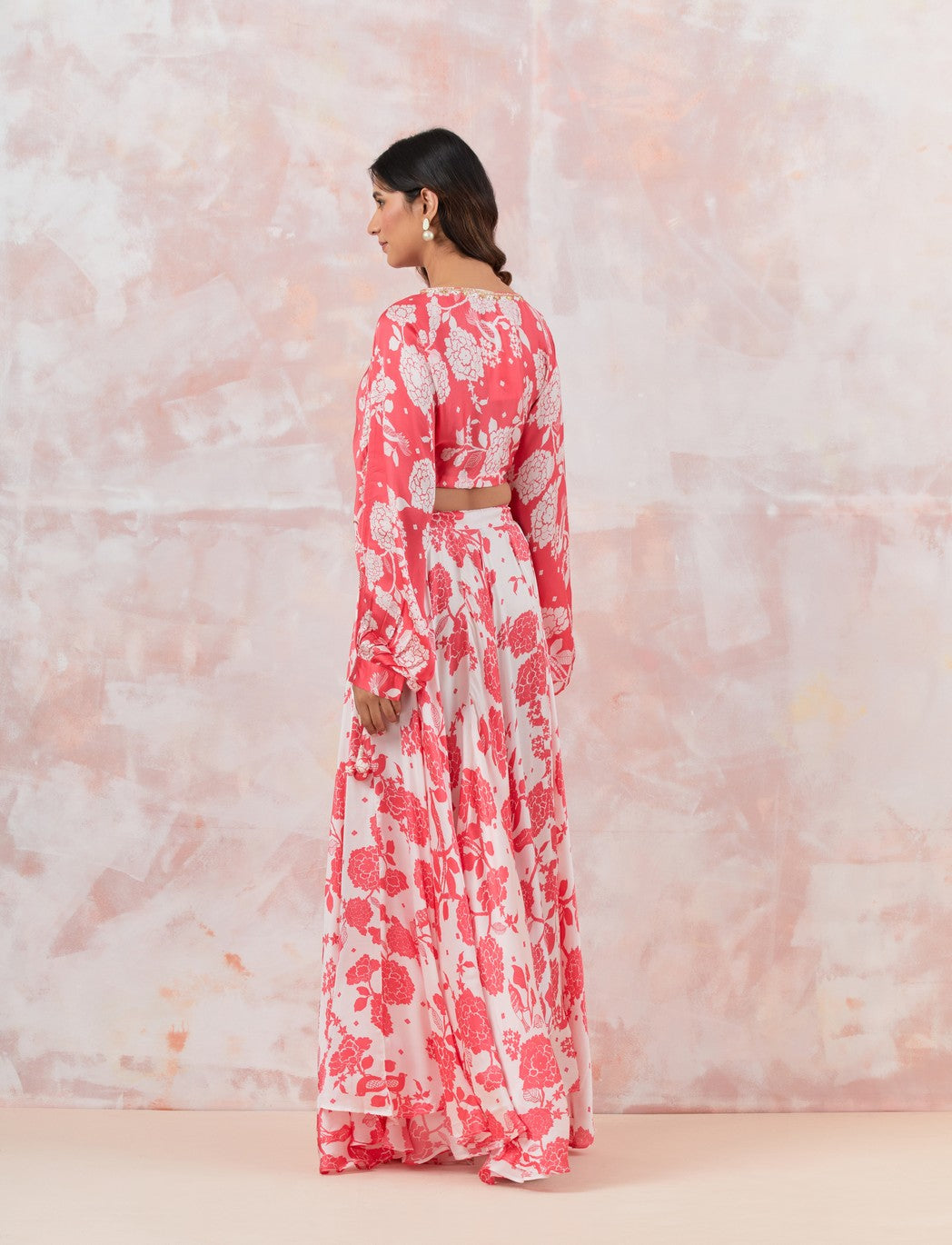 Pink Printed Skirt Set