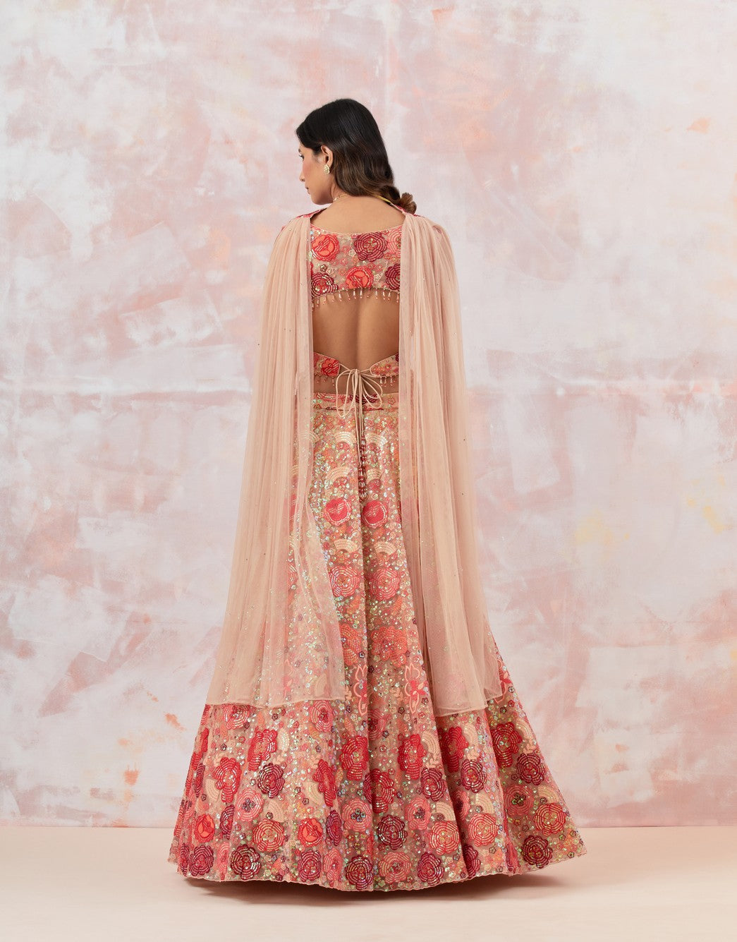 Red Embroidered Lehenga Set
