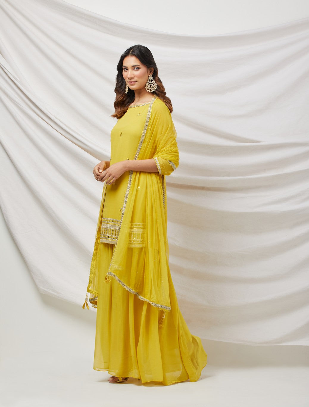Yellow Embroidered Kurta Set