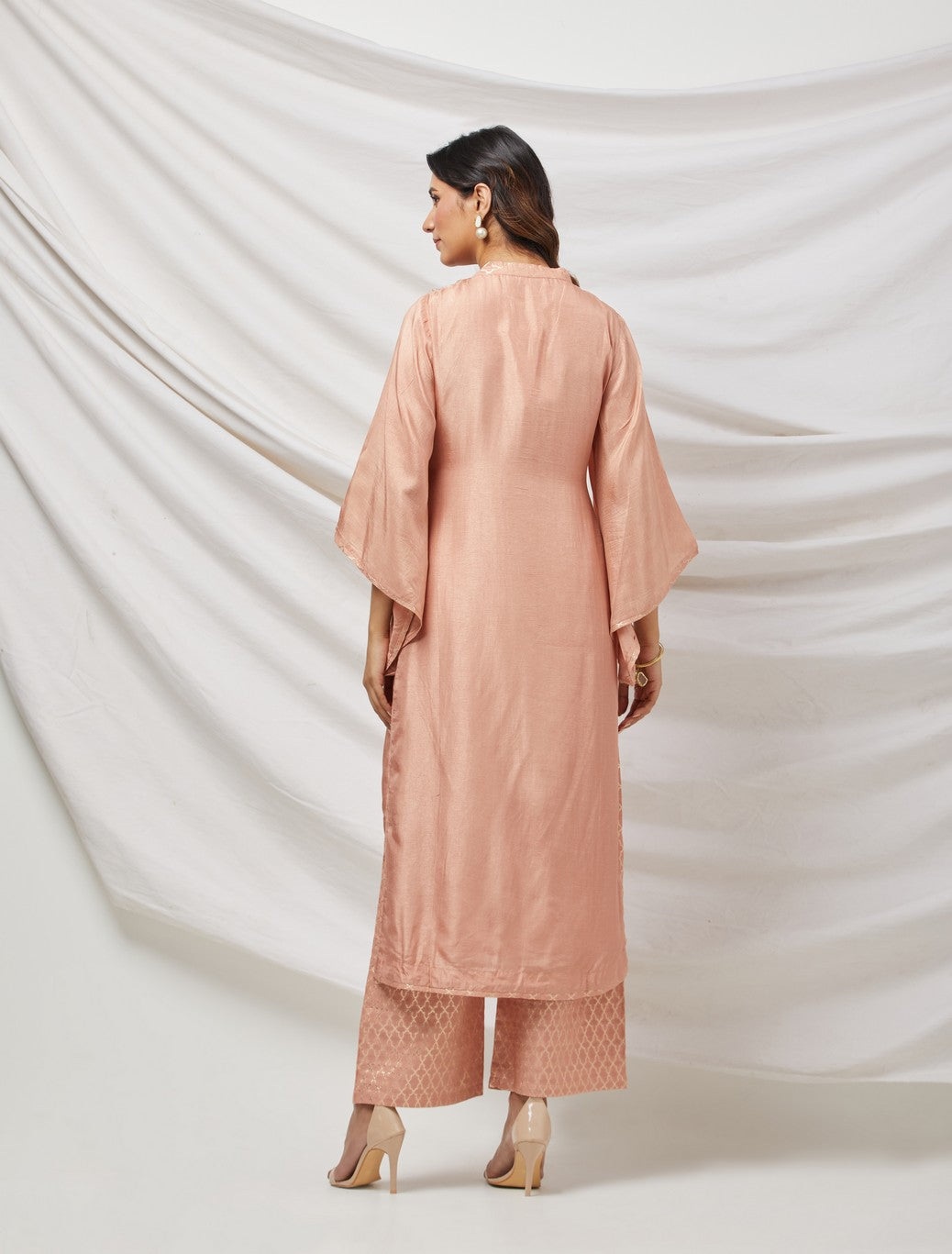 Pink Banarasi Silk Kurta Set