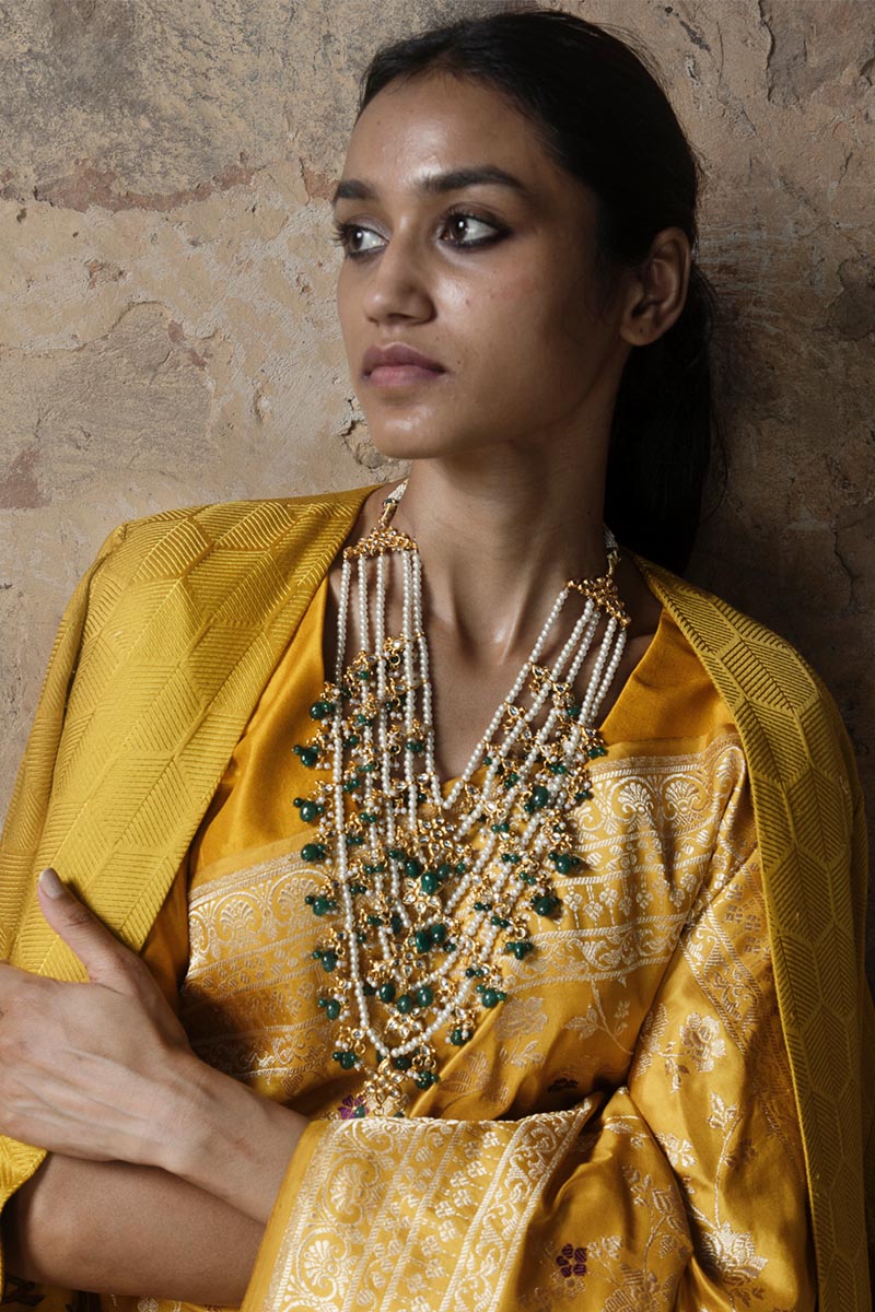 Resham Jaal Zari Satin Benarasi Handloom Jacket