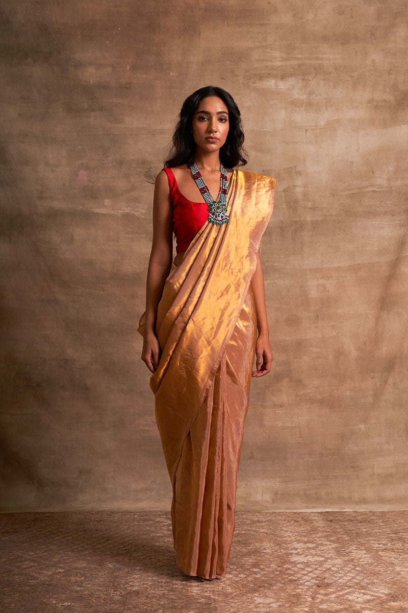 Pyazi Tissue Pure Silk saree