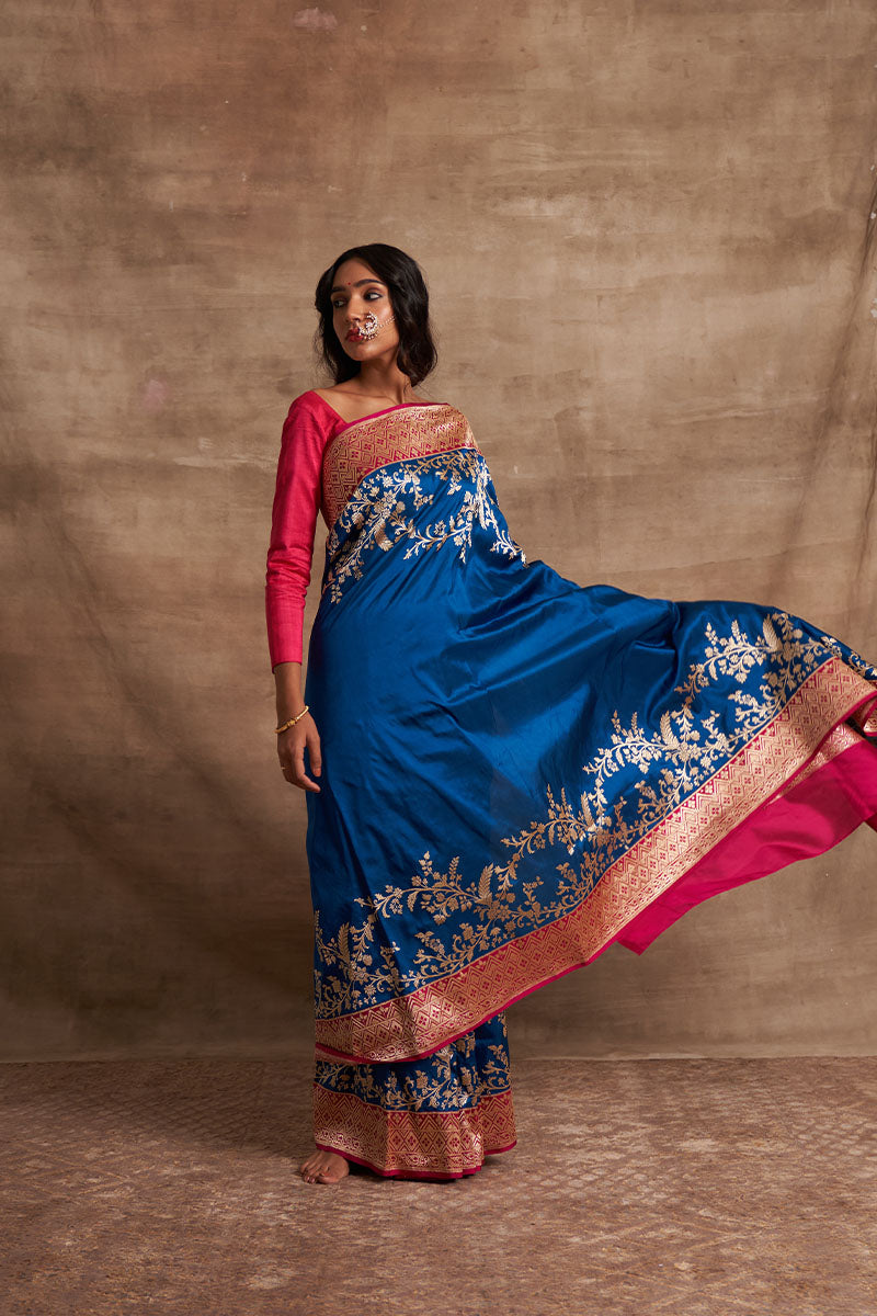 Bel Jangla Rani Kadiyal Zari Pure Silk saree