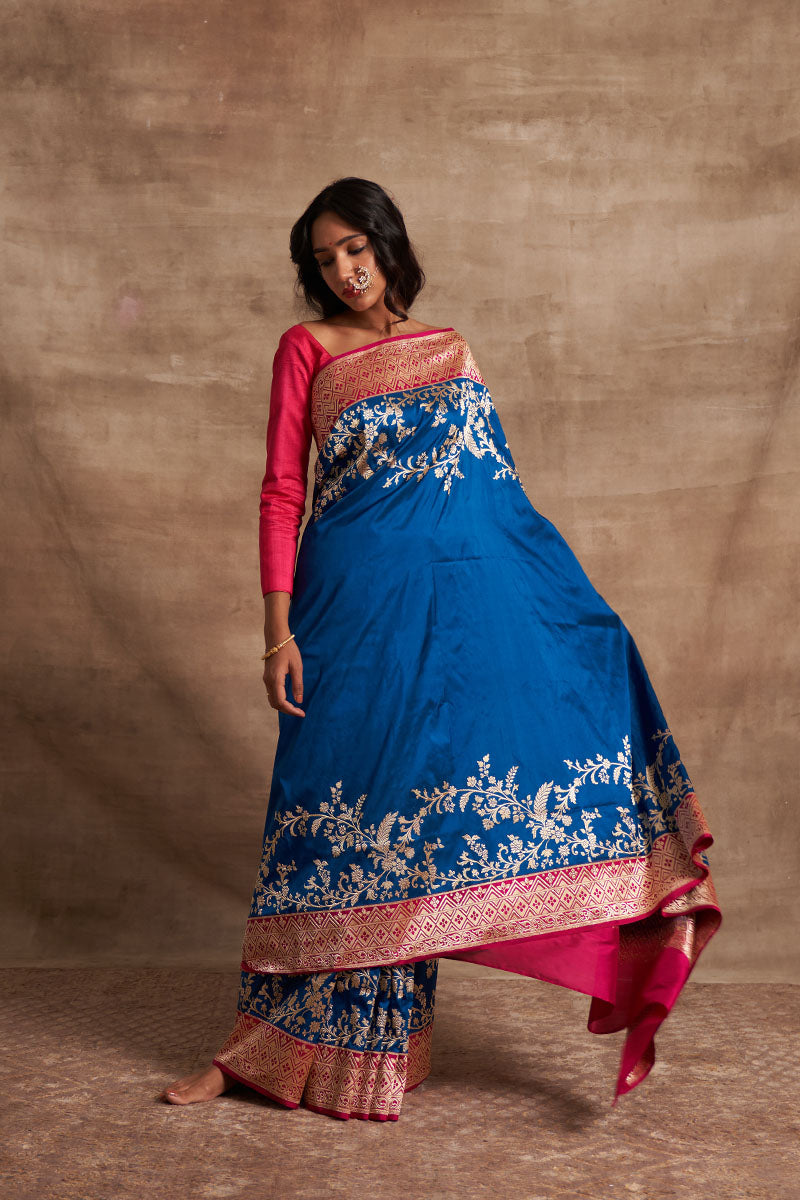 Bel Jangla Rani Kadiyal Zari Pure Silk saree
