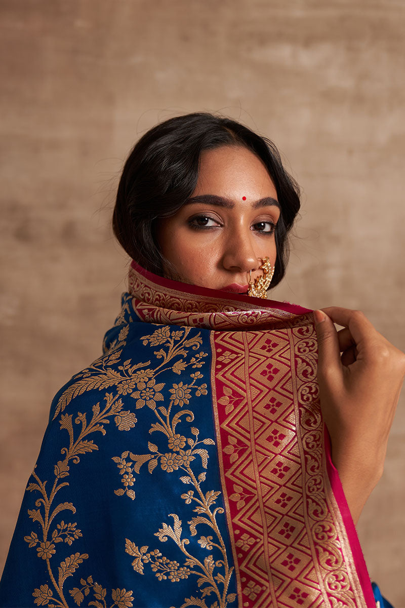 Bel Jangla Rani Kadiyal Zari Pure Silk saree
