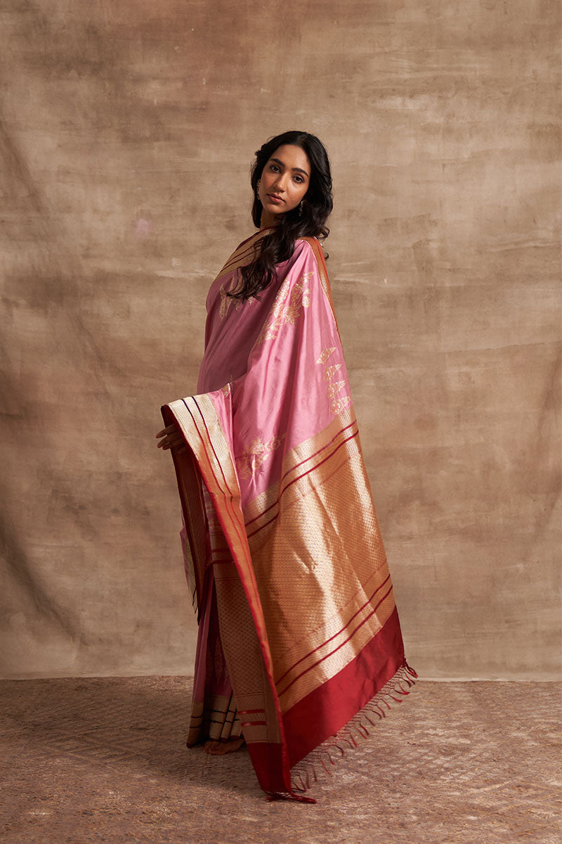 Gulabo Multi Butta Zari Pure Silks saree