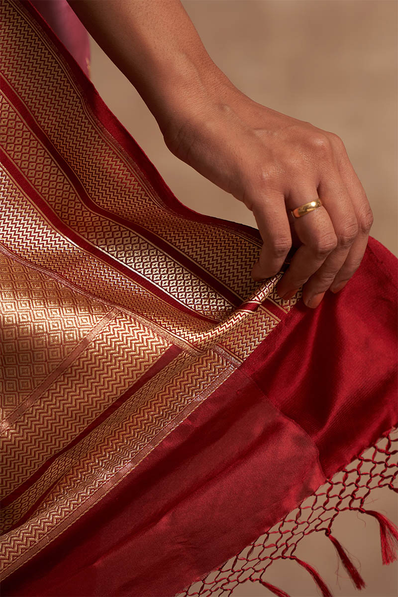 Gulabo Multi Butta Zari Pure Silks saree