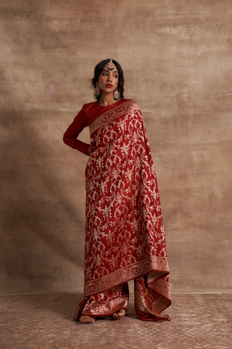 Laal Jaal Zari Pure Silk saree