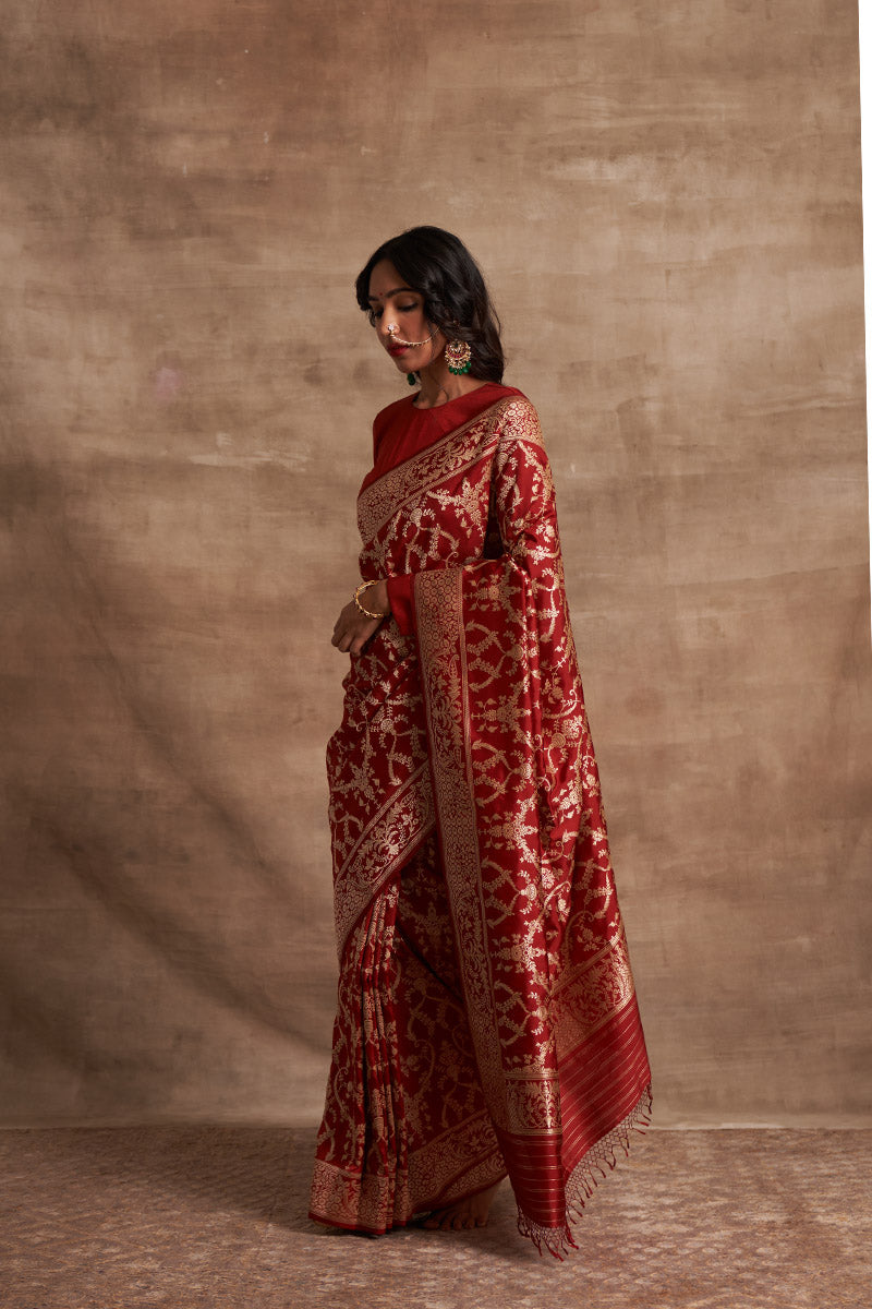 Laal Jaal Zari Pure Silk saree