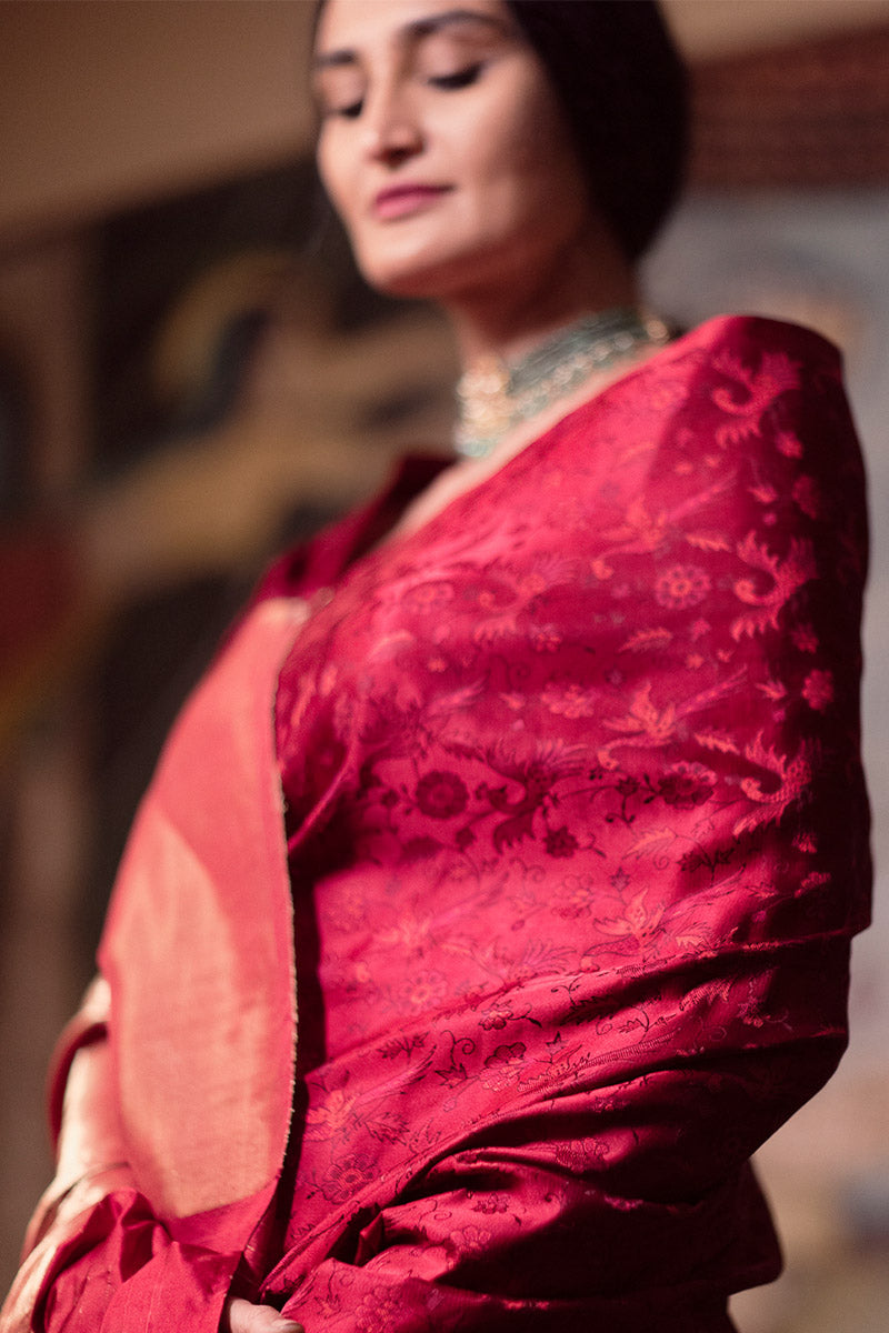 Katthai Tanchoi Zari Pure Silk saree