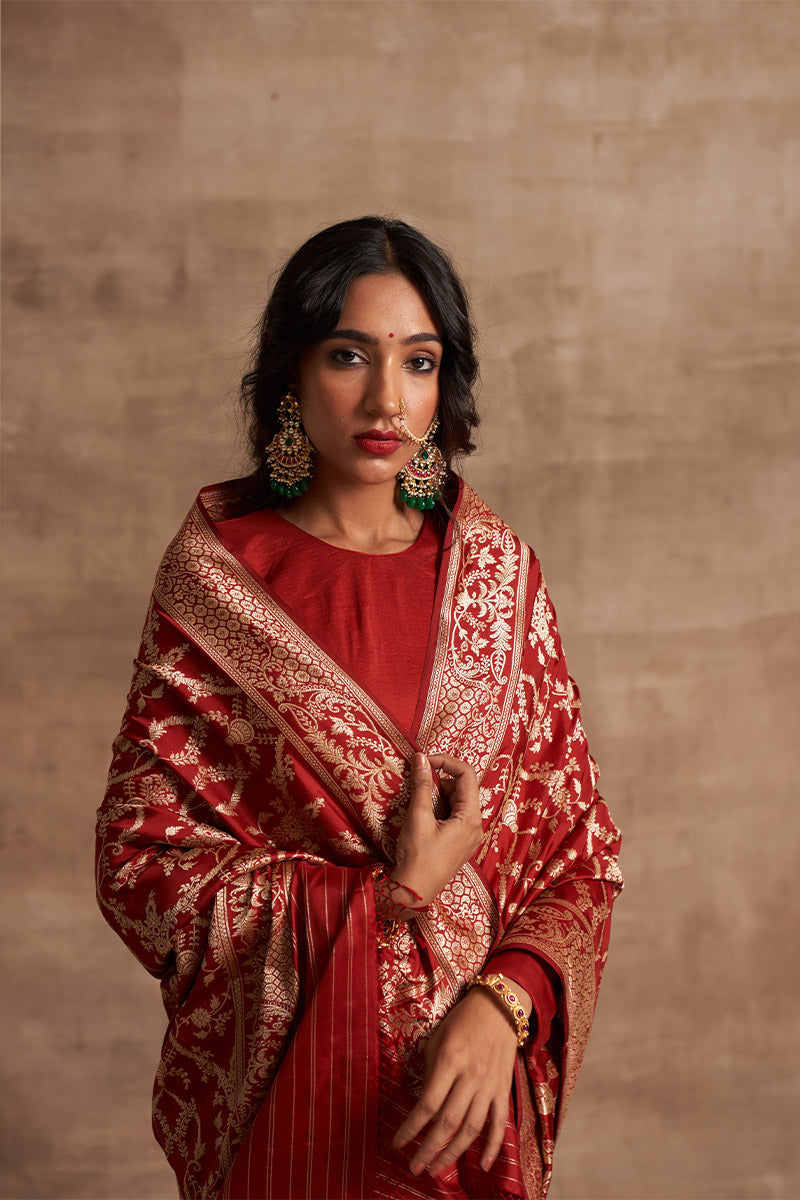 Laal Jaal Zari Pure Silk saree