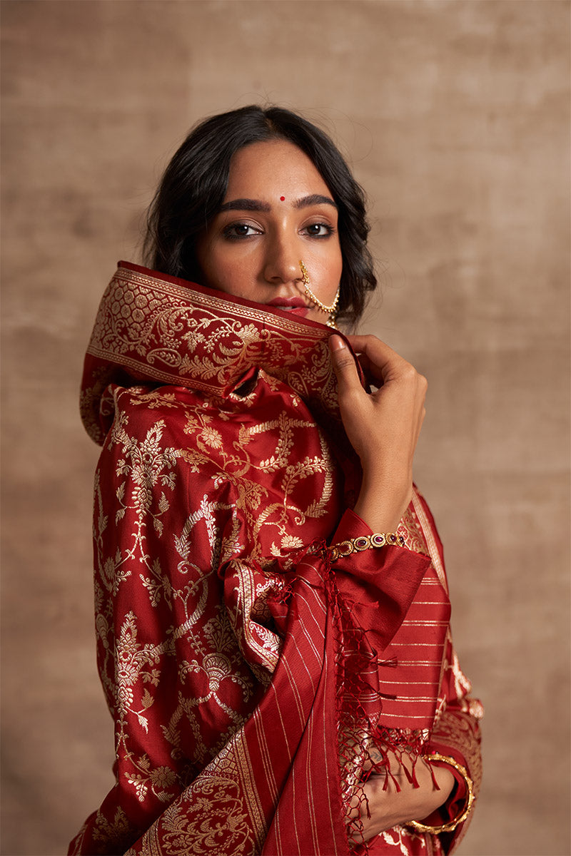 Laal Jaal Zari Pure Silk saree