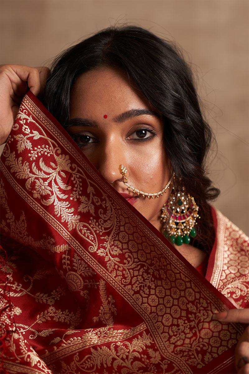 Laal Jaal Zari Pure Silk saree