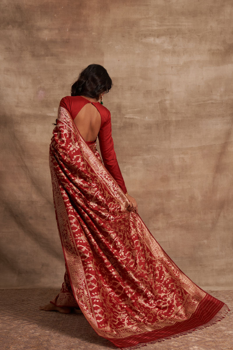 Laal Jaal Zari Pure Silk saree