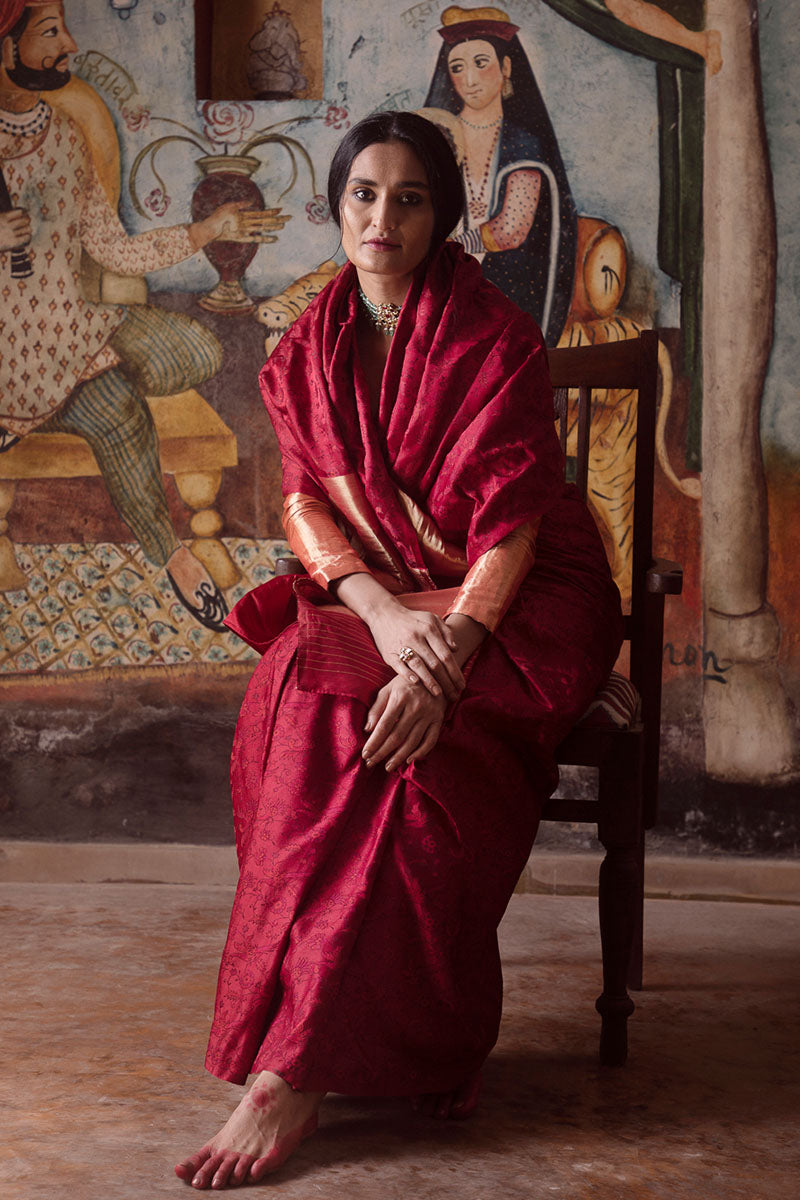 Katthai Tanchoi Zari Pure Silk saree