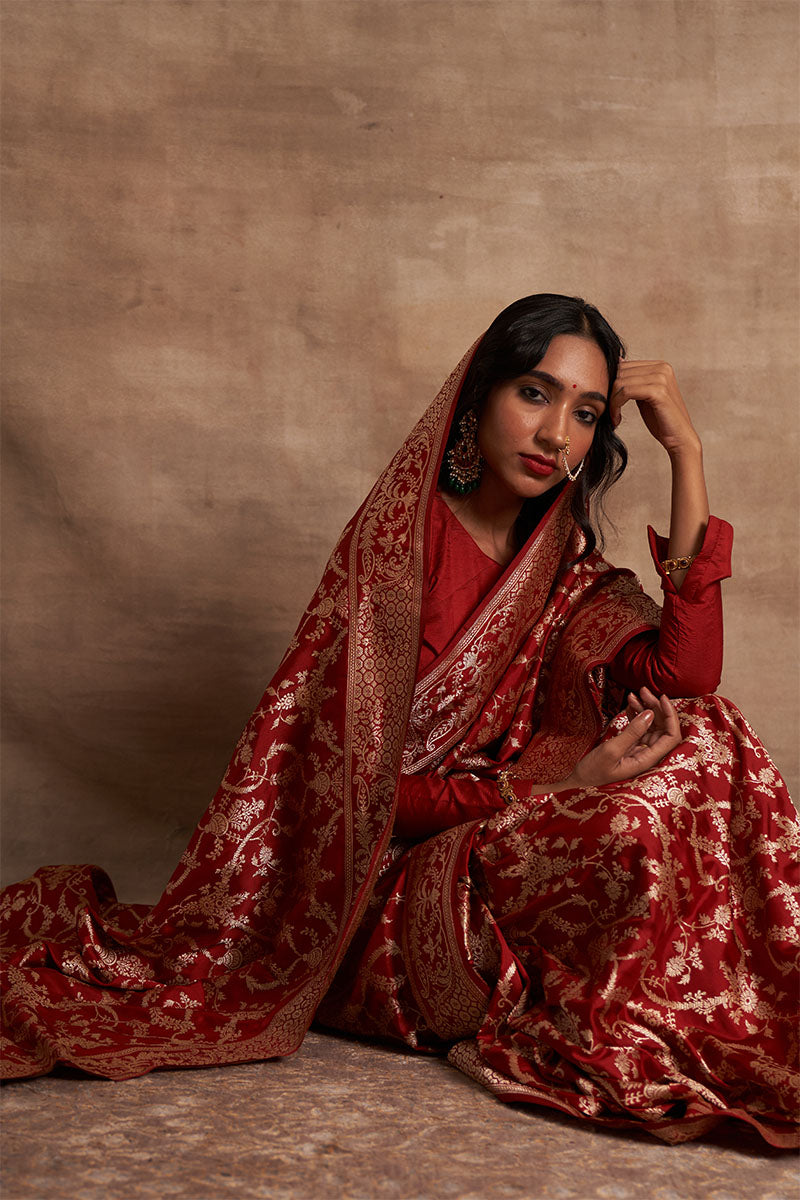 Laal Jaal Zari Pure Silk saree
