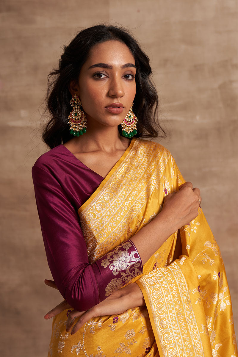 Pitambari Jangla Zari Pure Silk saree