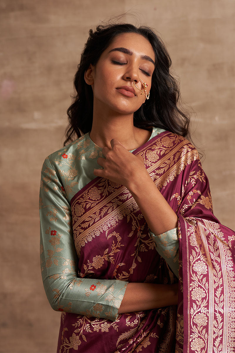Sura Jangla Zari Pure Silk saree
