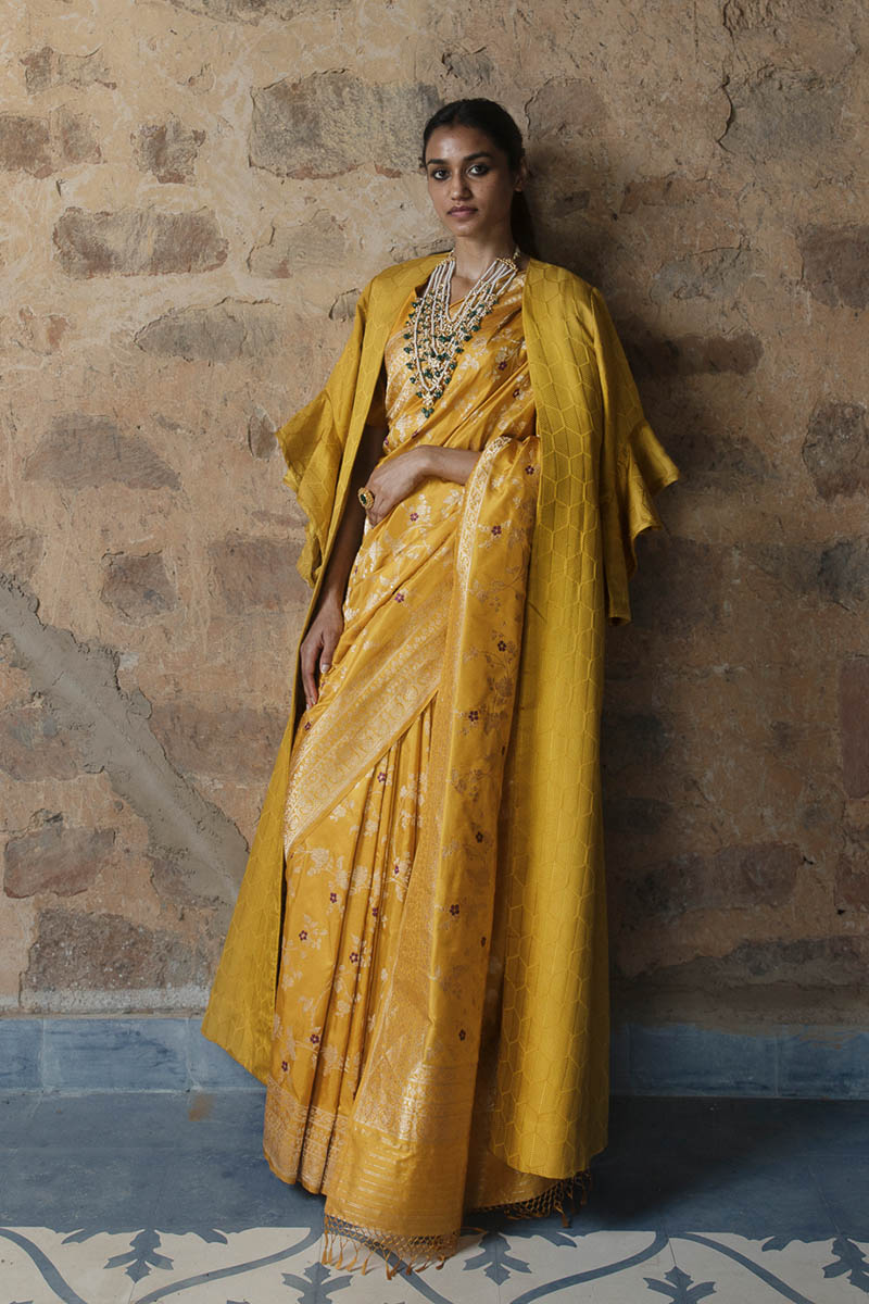 Resham Jaal Zari Satin Benarasi Handloom Jacket