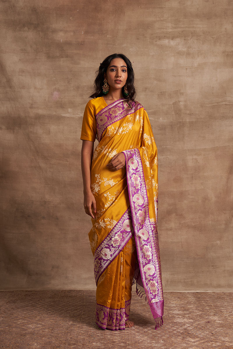 Jangla Kadiyal Zari Pure Silk saree