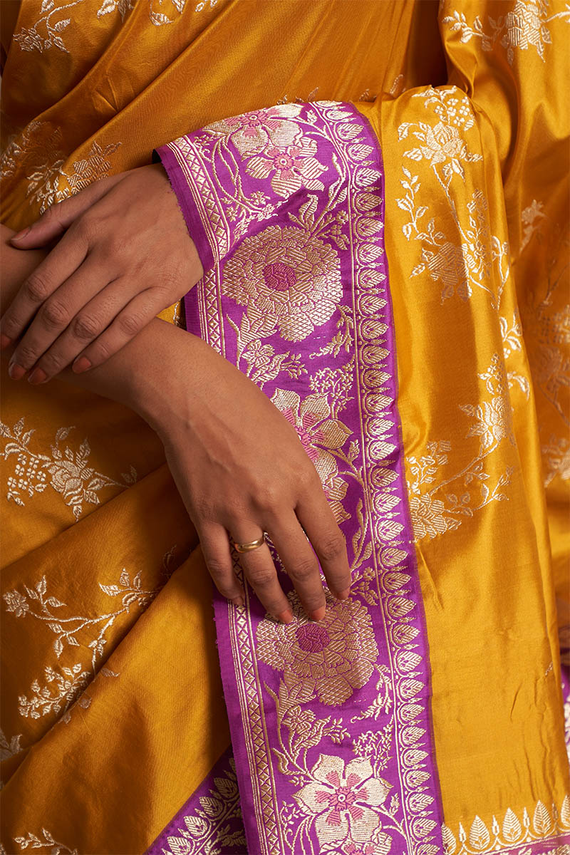 Jangla Kadiyal Zari Pure Silk saree
