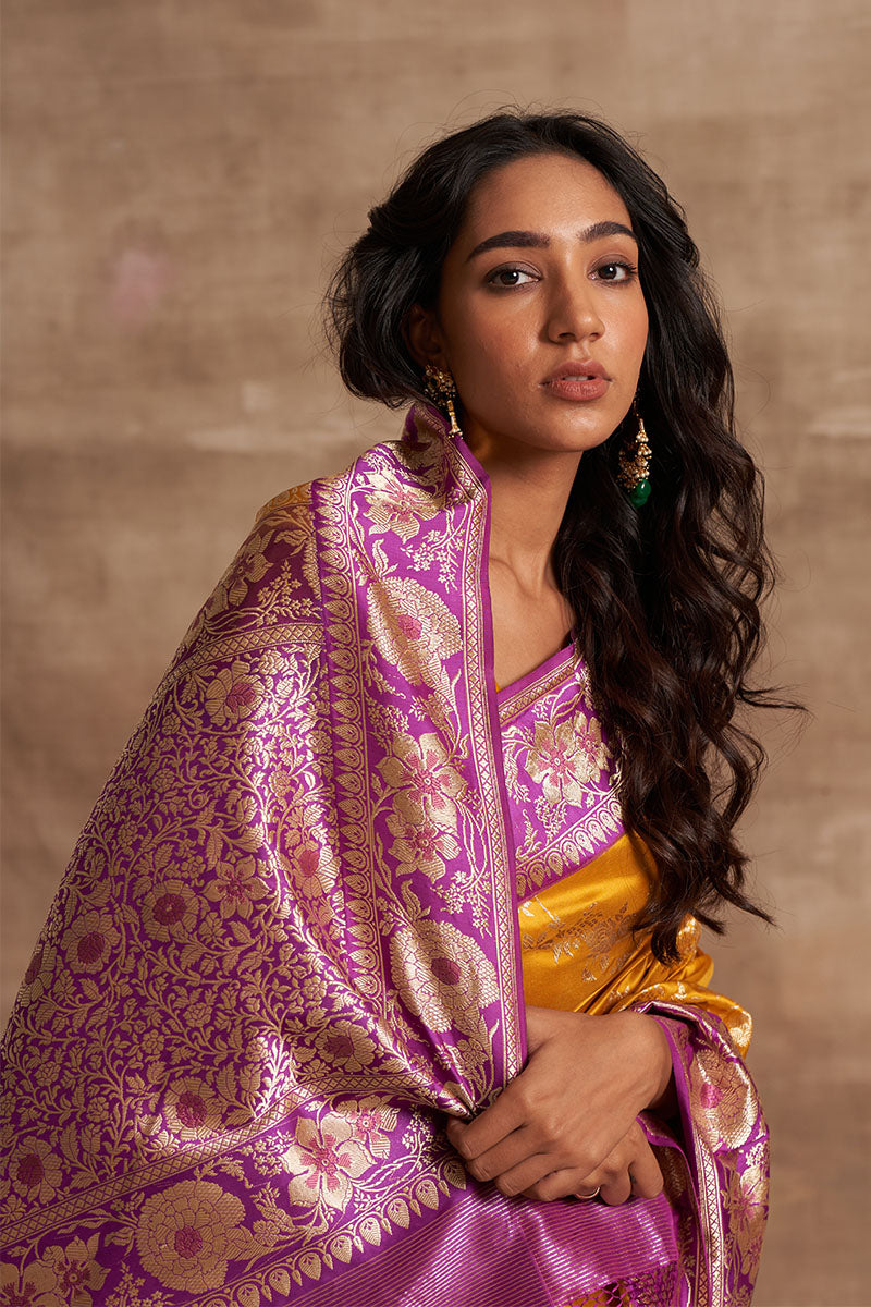 Jangla Kadiyal Zari Pure Silk saree
