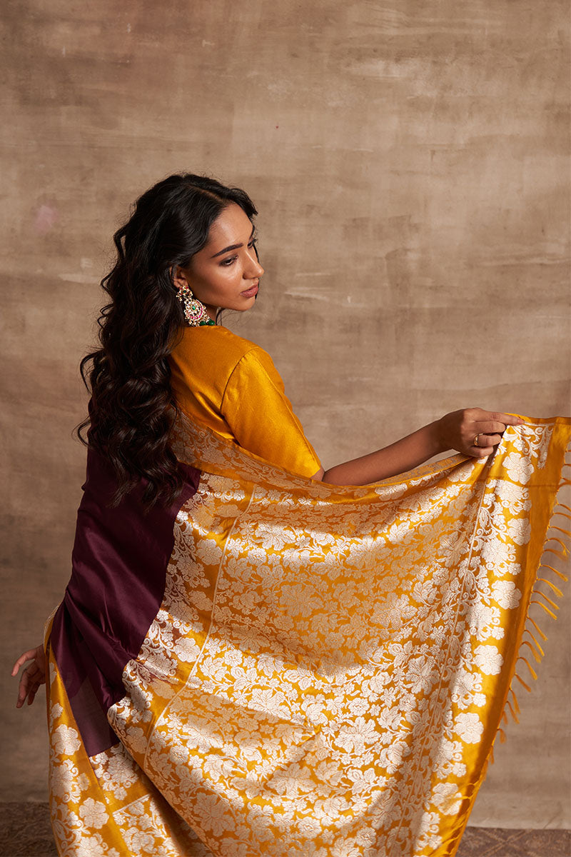 Jamuni Jangla Kadiyal Zari Pure Silk saree