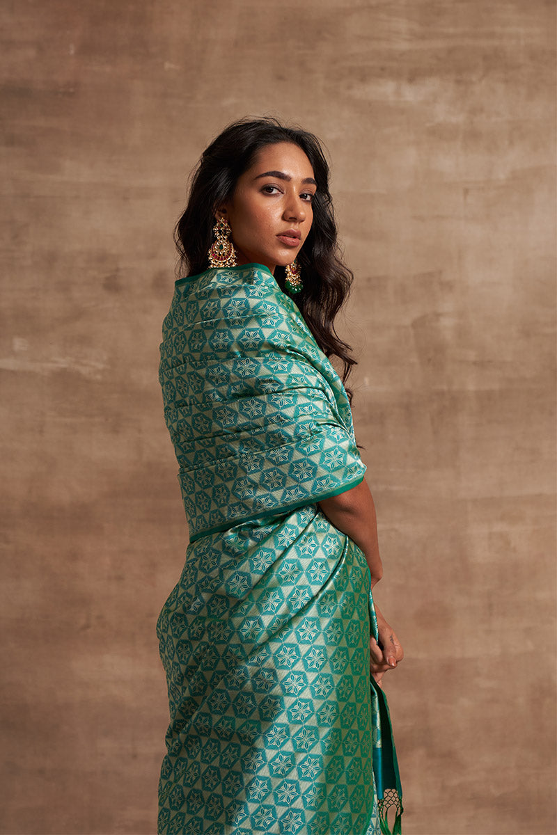 Self Jaal Pure Silk saree