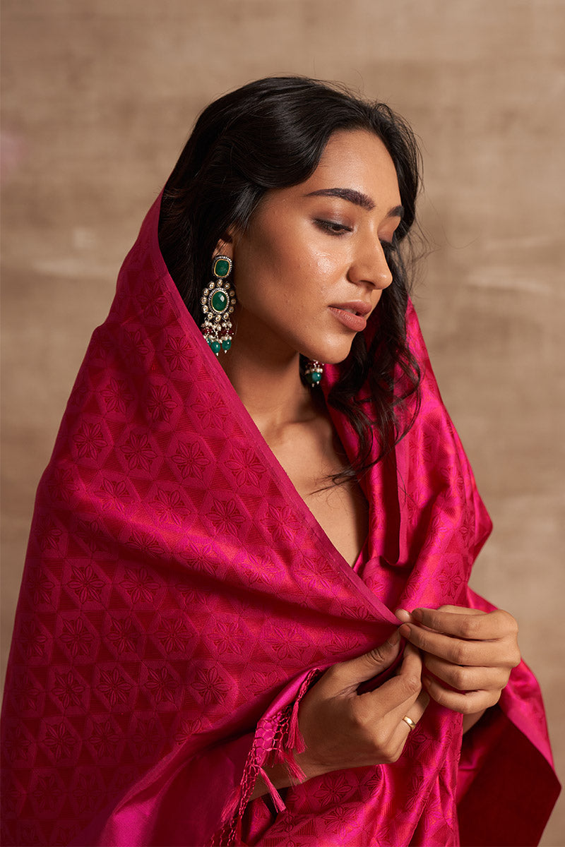 Self Jaal Pure Silk Benarasi Handloon saree