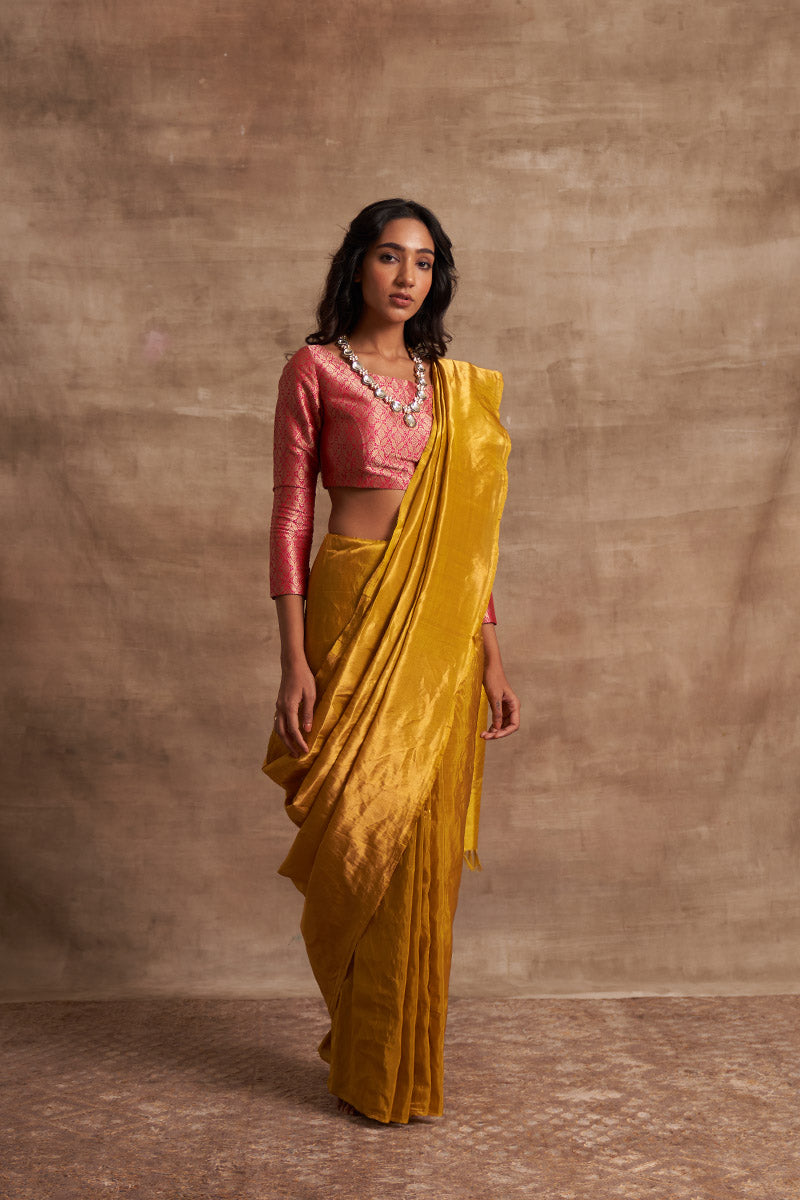 Peeli Tissue Pure Silk Benarasi Handloon saree