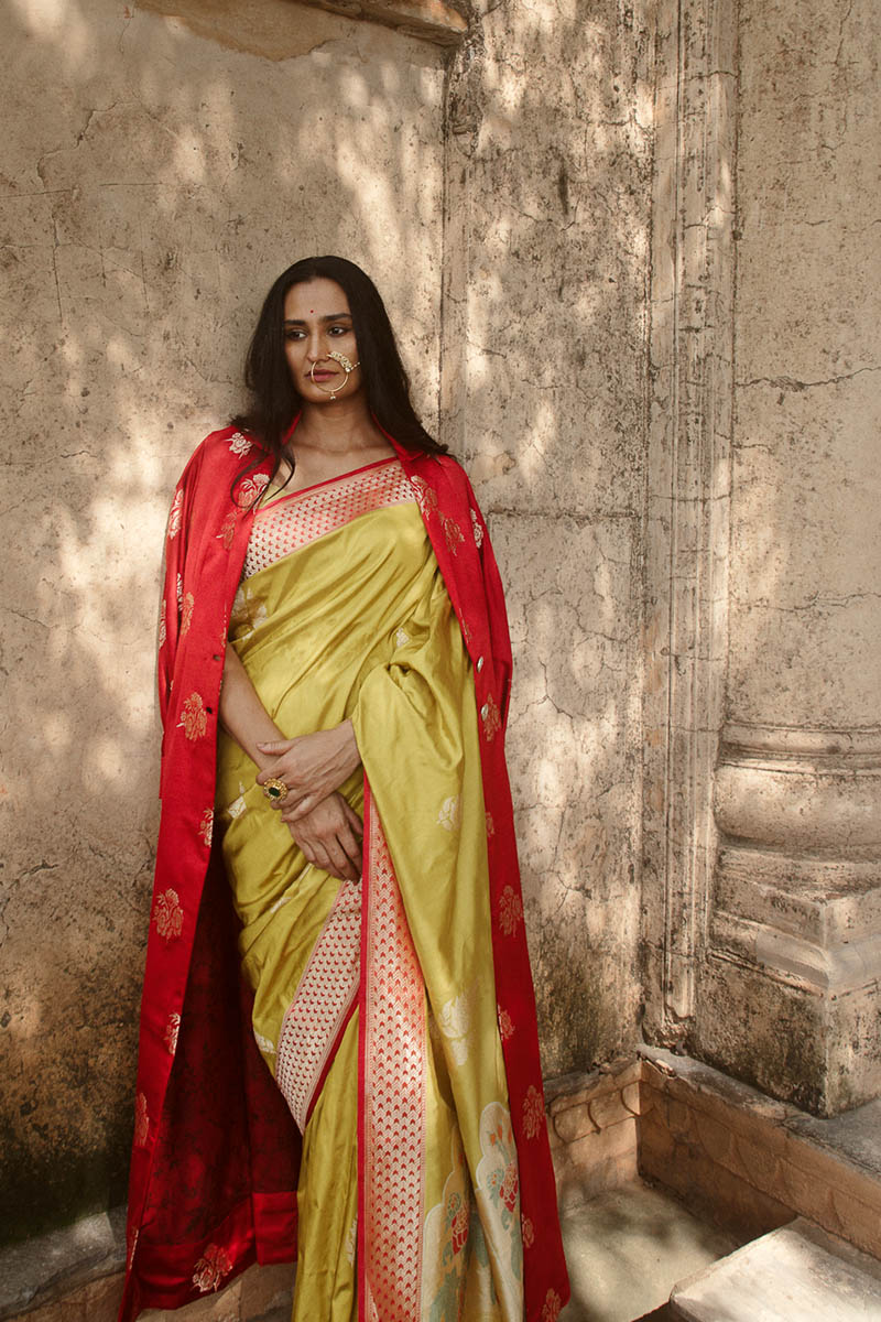 Rose Butta Zari Pure Silk saree