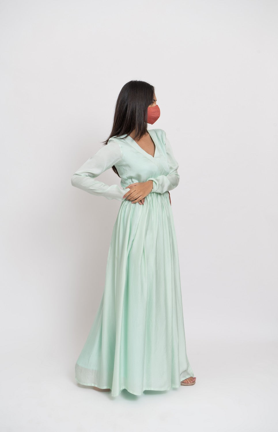 Tea Green Angrakha