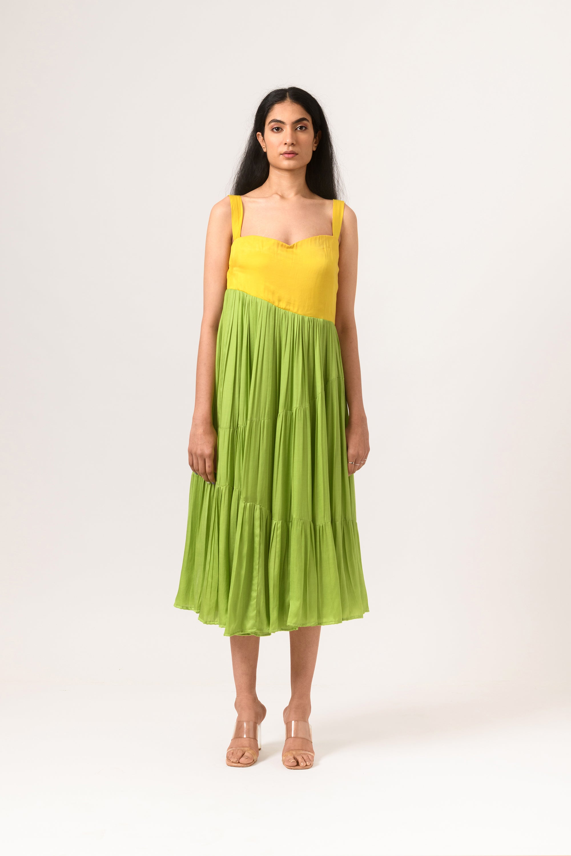asymmetrical gather dress