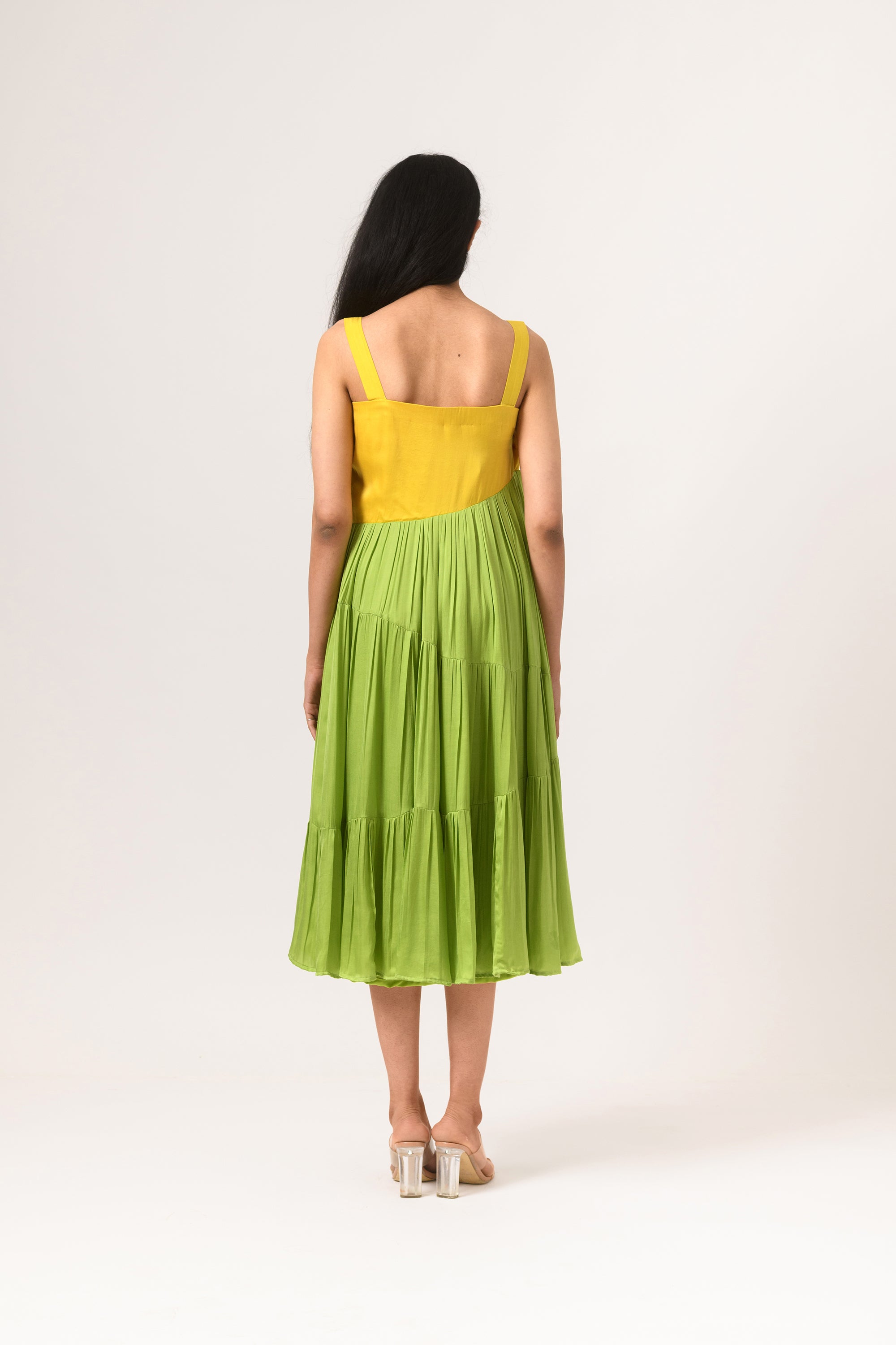 asymmetrical gather dress